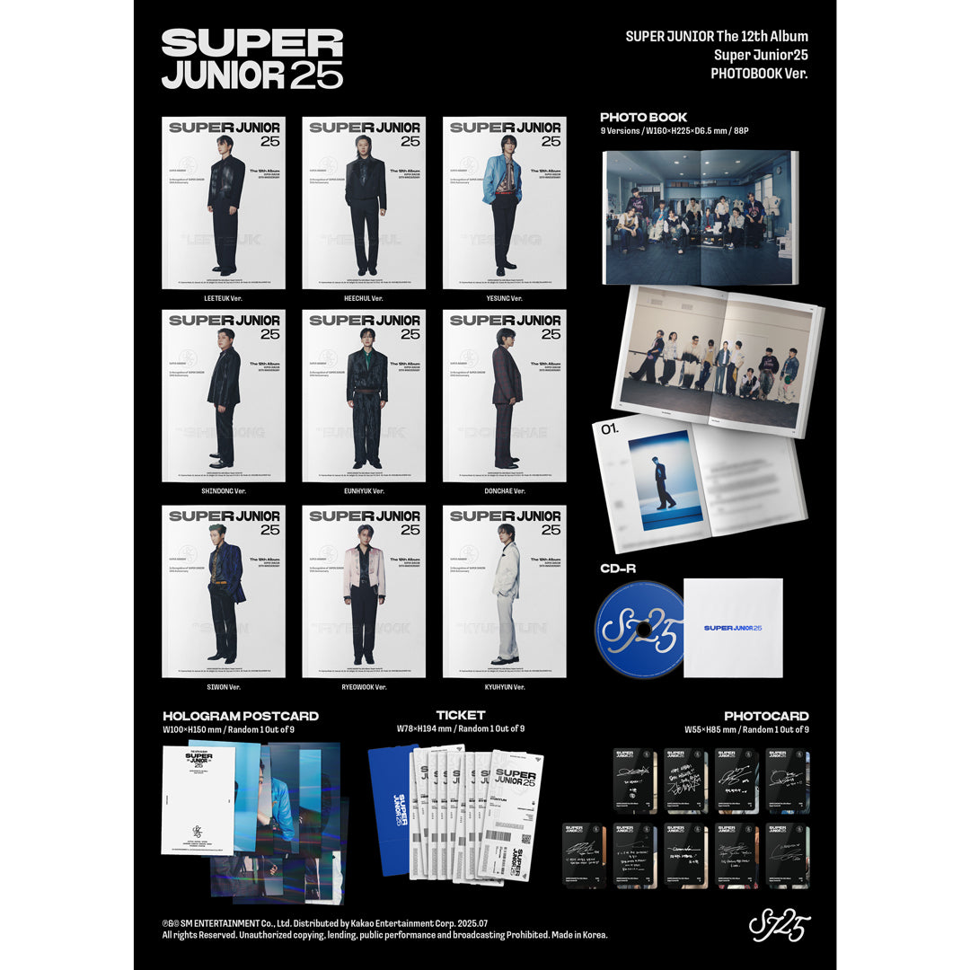 【韓国盤】The 12th Album'Super Junior25'(PHOTOBOOK Ver./9種セット)