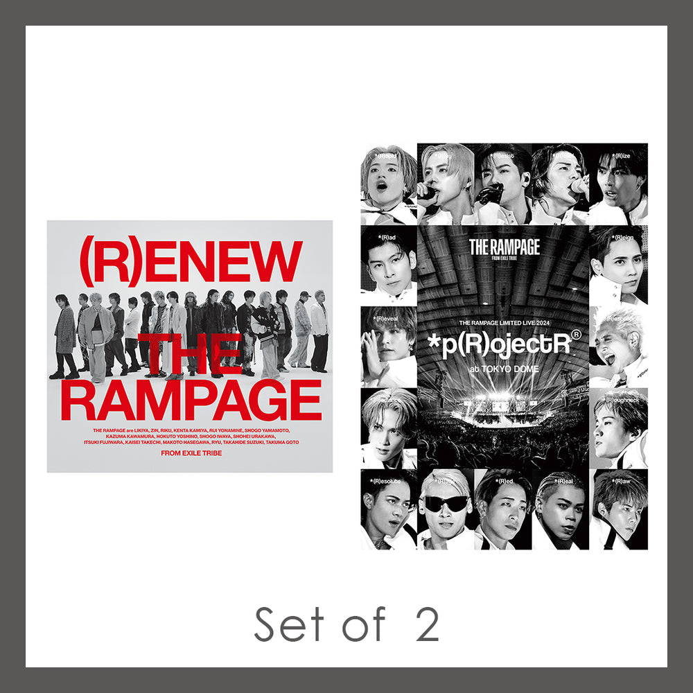 
                  
                    《2形態セット》(R)ENEW(2CD+Blu-ray:Music Video盤)+THE RAMPAGE LIMITED LIVE 2024 *p(R)ojectR at TOKYO DOME(2DVD)
                  
                