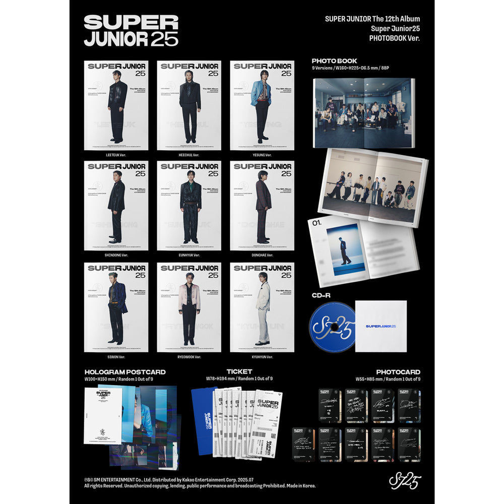 【韓国盤】The 12th Album'Super Junior25'(PHOTOBOOK Ver./9種セット)