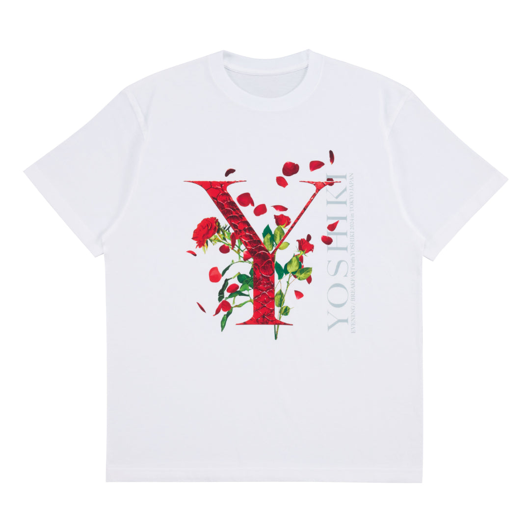 ROSE Tシャツ WHITE (EVENING / BREAKFAST with YOSHIKI 2024)